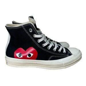 Converse x Comme des Garçon Play High Top Women’s 9 Men’s 7 Black CDH Heart
